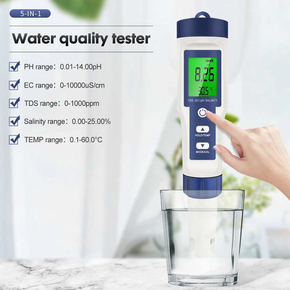 5-in-1 digitales PH TDS EC-Mes – Ph Meter Digital Water Tester Bewertung und Preis