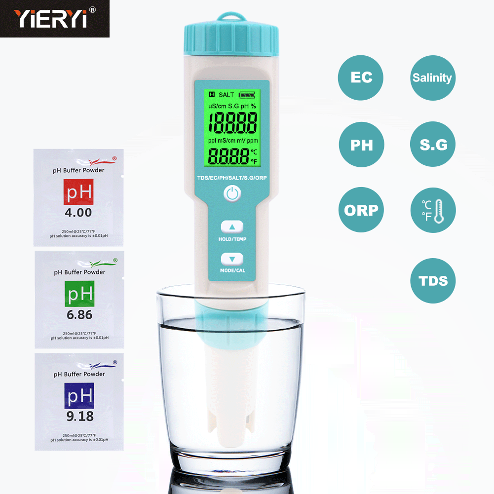 Neue 7 in 1 PH/TDS/EC/ORP/Salz – Ph Meter Digital Water Tester Bewertung und Preis